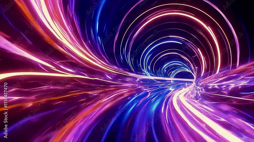 a tunnel with purple and blue lights a tunnel with purple and blue lights