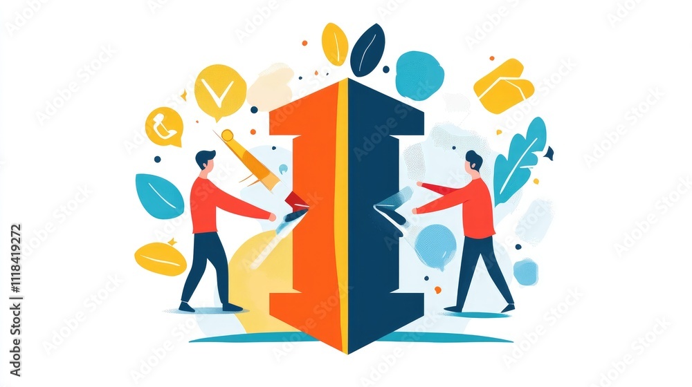 upward motion flat design top view strategic planning theme cartoon drawing Split-complementary color scheme upward motion flat design top view strategic planning theme cartoon drawing Split-complementary color scheme