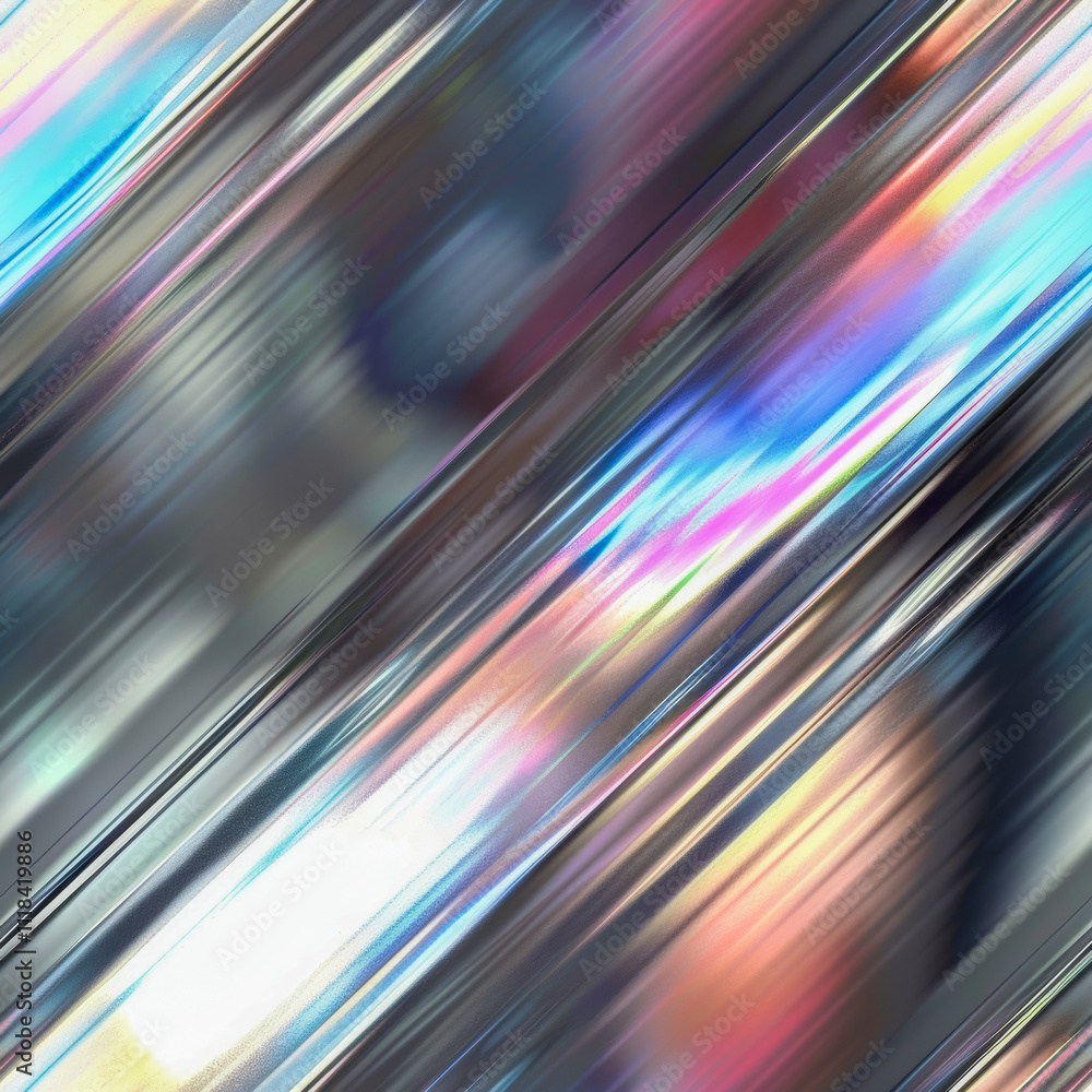 Abstract background featuring diagonal metallic streaks with a blend of vibrant rainbow-like gradients, creating a futuristic aesthetic Abstract background featuring diagonal metallic streaks with a blend of vibrant rainbow-like gradients, creating a futuristic aesthetic