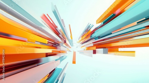 Abstract Colorful Geometric Shapes, Speed and Movement.