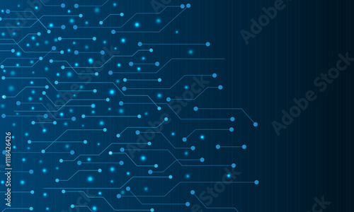 Abstract blue electronic circuit technology background