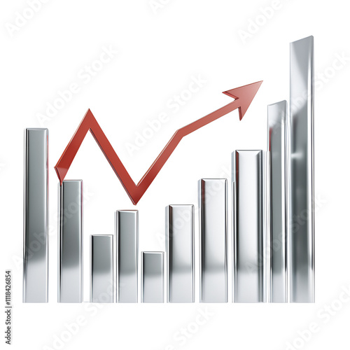 Free Download business graph with arrow on transparent background - GFXLoad