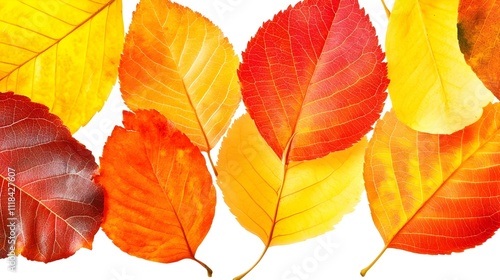 Vibrant autumn leaves in red, orange, and yellow. Perfect for fall themes, backgrounds, and seasonal designs.