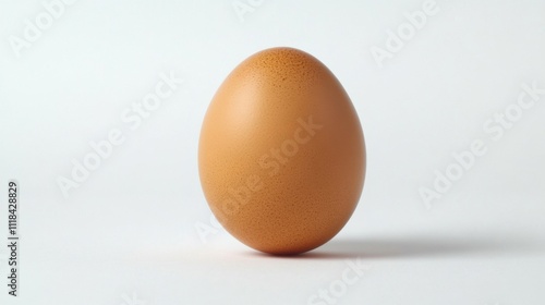 Wallpaper Mural A solitary brown egg sits on a smooth white background, inviting creativity and flavor in cooking. Its smooth texture and warm color enhance the visual appeal of any meal Torontodigital.ca