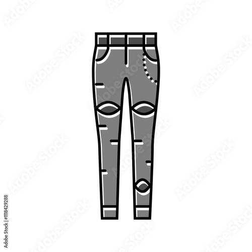 skinny jeans emo color icon vector. skinny jeans emo sign. isolated symbol illustration