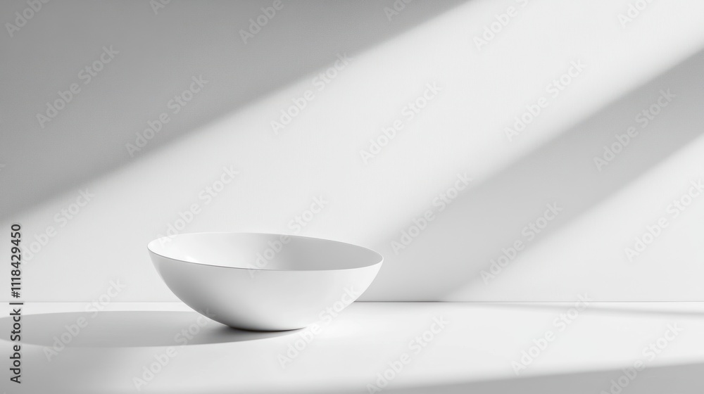 White Bowl in Sunlight Against a White Wall White Bowl in Sunlight Against a White Wall