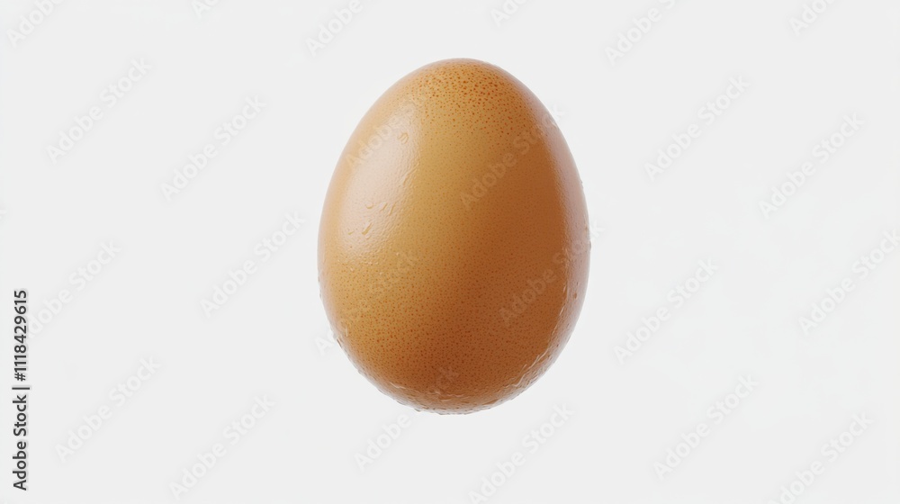 A smooth, brown egg appears prominently against a clean white backdrop, evoking thoughts of fresh cooking, breakfast delights, and the simplicity of nature’s gifts A smooth, brown egg appears prominently against a clean white backdrop, evoking thoughts of fresh cooking, breakfast delights, and the simplicity of nature’s gifts