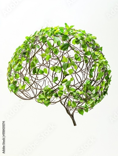 Innovative foliage brain design with vine networks. photo