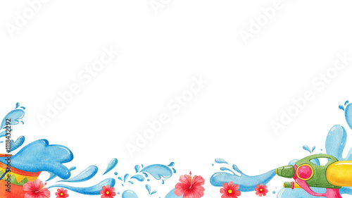 Frame Splashing water during the Songkran festival
