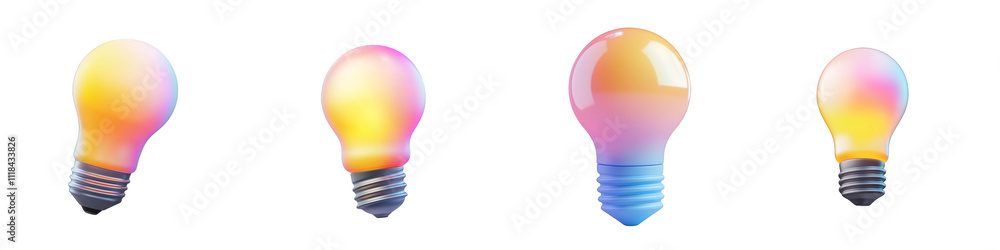 lightbulb - 3d Set on transparent background PNG file lightbulb - 3d Set on transparent background PNG file