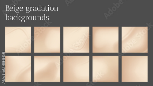 Neutral beige gradation swatch. Light nude and warm gradient background. Abstract brown square vector graphic. Minimal soft chocolate social media backdrop with delicate wave. Calm coffee cover.