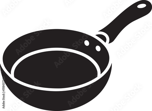 frying pan icon silhouette design vector art illustration