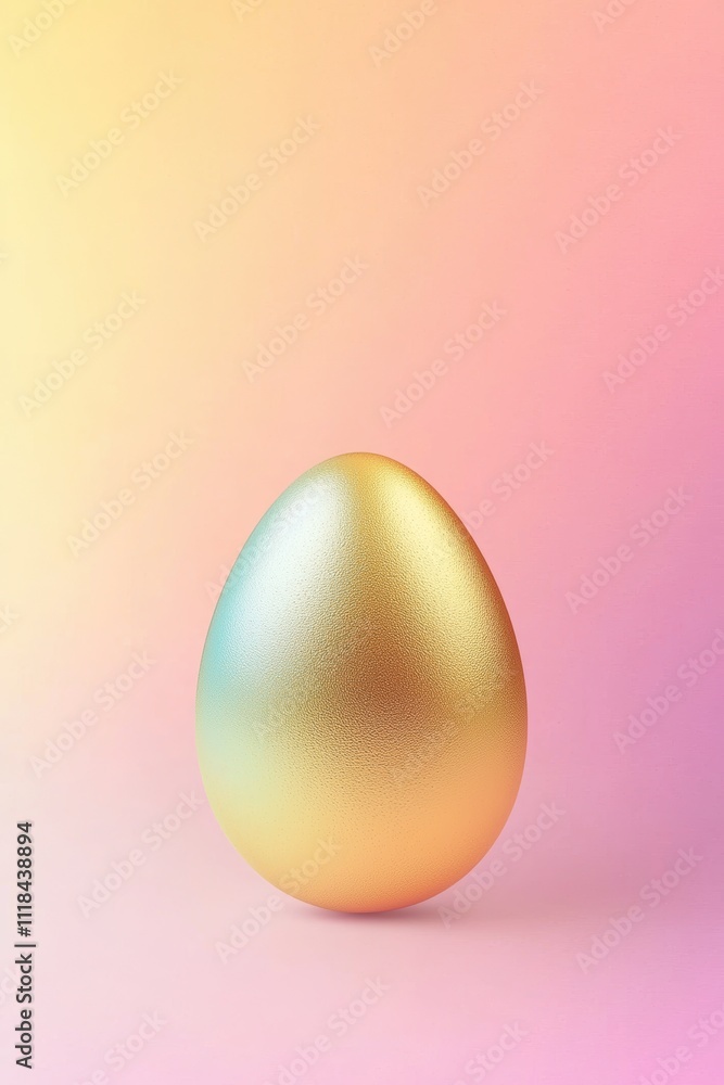 Minimalist Happy Easter Greeting Card Design with Pastel Gradient and Gold Egg Icon Minimalist Happy Easter Greeting Card Design with Pastel Gradient and Gold Egg Icon