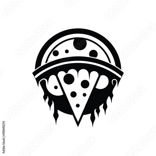 unique minimal ice cream, pizza logo vector art design