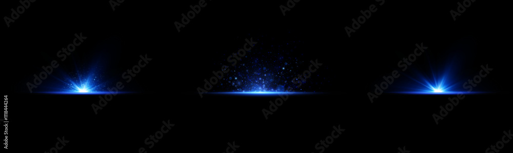 Obraz premium Shine glowing stars. Vector blue Sparks.
