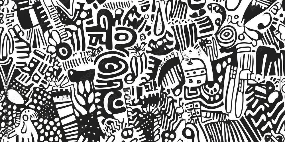 Abstract Black and White Pattern Design Abstract Black and White Pattern Design