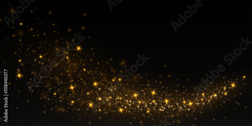 Bokeh background with sparkles. Gold particles for background. Light effect. Bright particles.