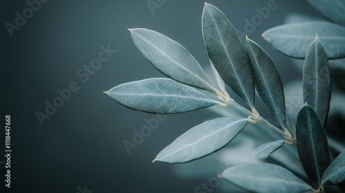 Close-up of delicate green leaves against a soft dark background