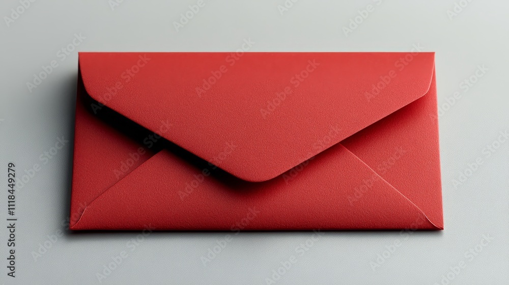 Red envelope on a gray surface ready for sending a letter Red envelope on a gray surface ready for sending a letter
