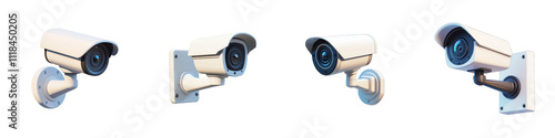 security camera - 3d Set on transparent background PNG file