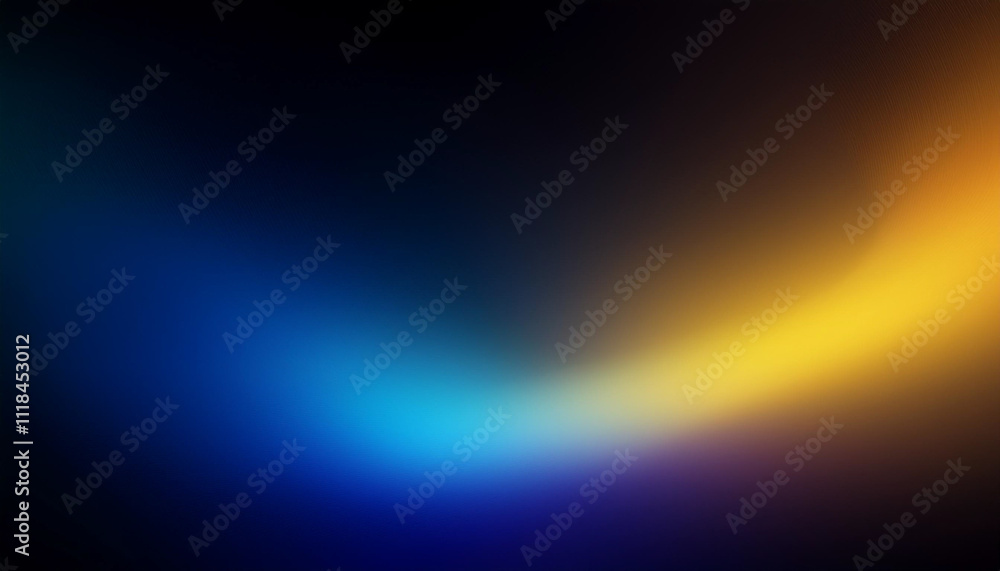 Yellow blue gradient defocused abstract ultraviolet radiance soft texture on dark black abstract empty space background. Neon blur glow. Color light overlay. Copy space. Yellow blue gradient defocused abstract ultraviolet radiance soft texture on dark black abstract empty space background. Neon blur glow. Color light overlay. Copy space.