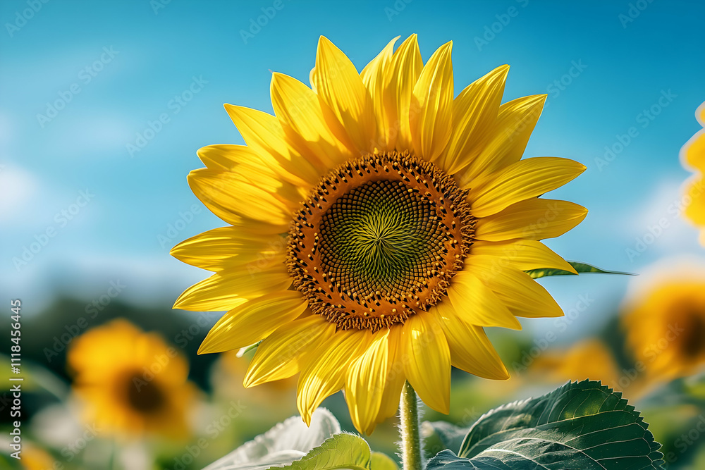 Obraz premium Vibrant Sunflower Close-Up Photo: A Summertime Delight