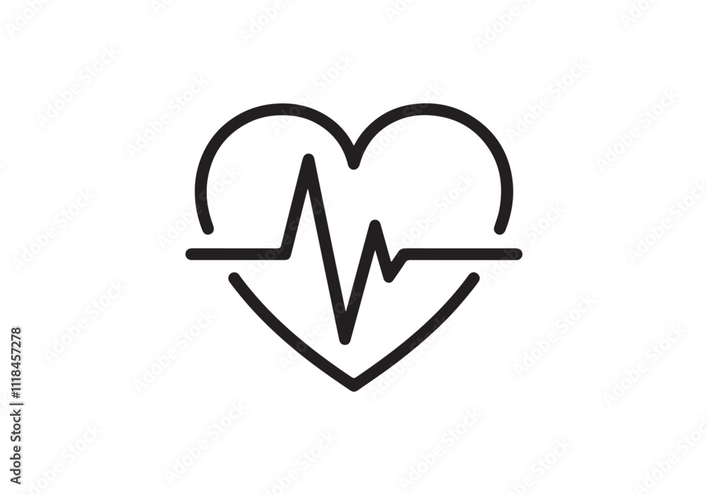 heart and heartbeat symbol heart and heartbeat symbol