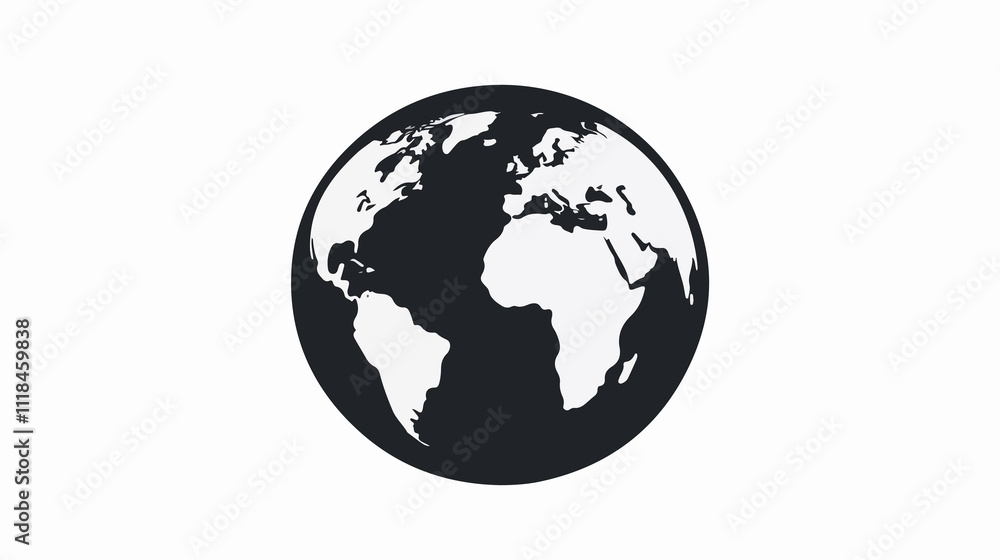 Silhouette Global Earth Planet for Accurate Geography Ubication Silhouette Global Earth Planet for Accurate Geography Ubication