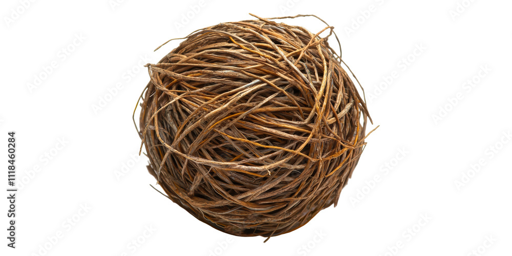 Twine ball made of brown string isolated on transparent background Twine ball made of brown string isolated on transparent background