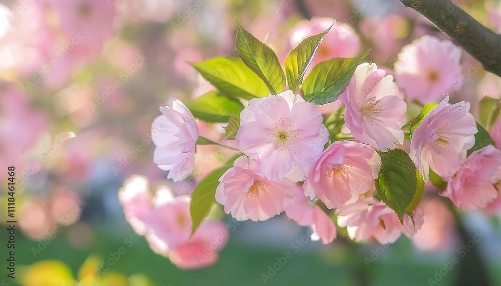 Vibrant Cherry Blossom Blooms Illuminated by Gentle Spring Sunlight. Perfect Visual for Nature Themed Art, Relaxing Wallpapers, Seasonal Marketing, and Celebrating Springtime Serenity Vibrant Cherry Blossom Blooms Illuminated by Gentle Spring Sunlight. Perfect Visual for Nature Themed Art, Relaxing Wallpapers, Seasonal Marketing, and Celebrating Springtime Serenity