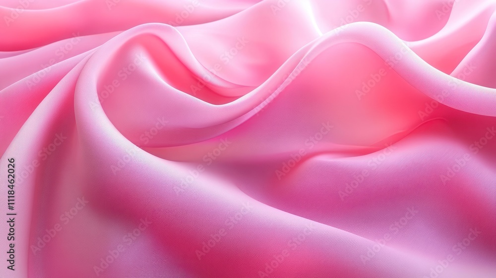 Obraz premium Soft pink silk fabric with elegant waves and folds, showcasing luxurious texture and smooth surface.