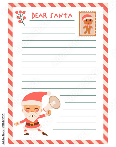 Santa Letter Card Vector Il...