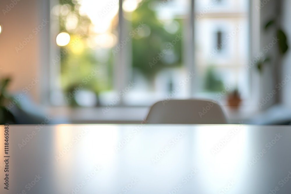 A softly blurred view of a modern workspace with natural light and greenery. A softly blurred view of a modern workspace with natural light and greenery.