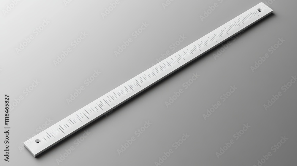 White Ruler on Gray Background Measurement Design Minimalist Tool