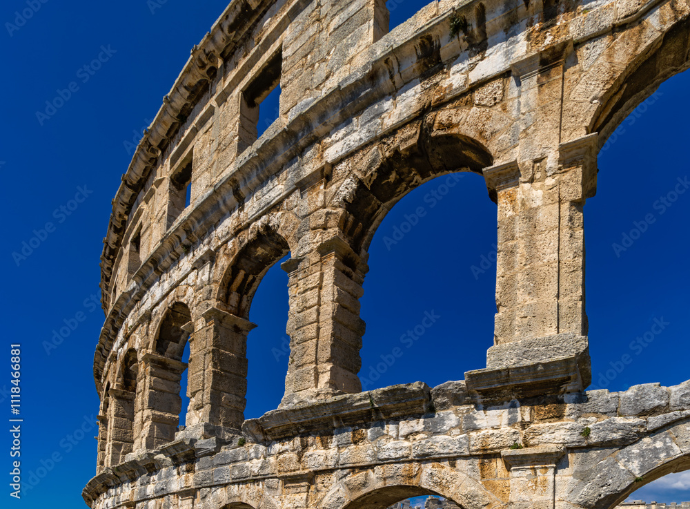 Amphitheater arena for gladiator fights in Pula Amphitheater arena for gladiator fights in Pula