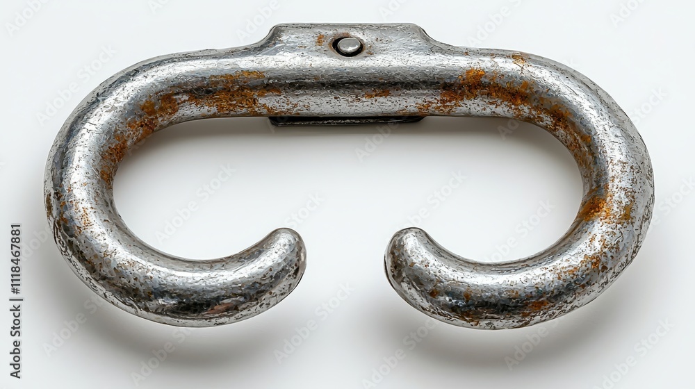 A pair of metal hooks on a white surface A pair of metal hooks on a white surface