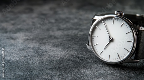 Wallpaper Mural A silver and black watch sitting on top of a table Torontodigital.ca