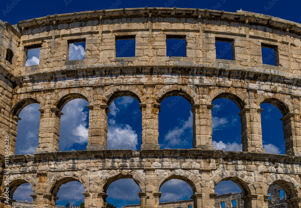 Amphitheater arena for gladiator fights in Pula Amphitheater arena for gladiator fights in Pula