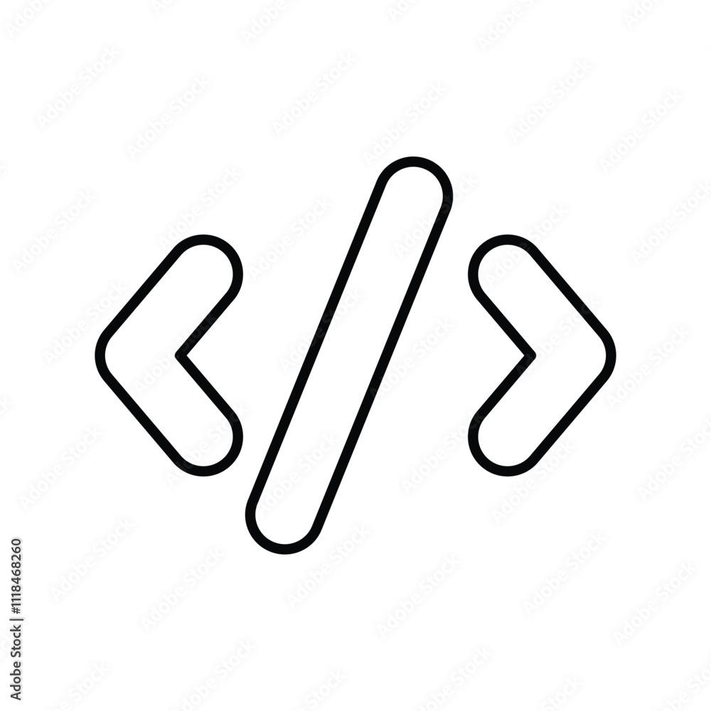 coding line icon with white background vector stock illustration coding line icon with white background vector stock illustration