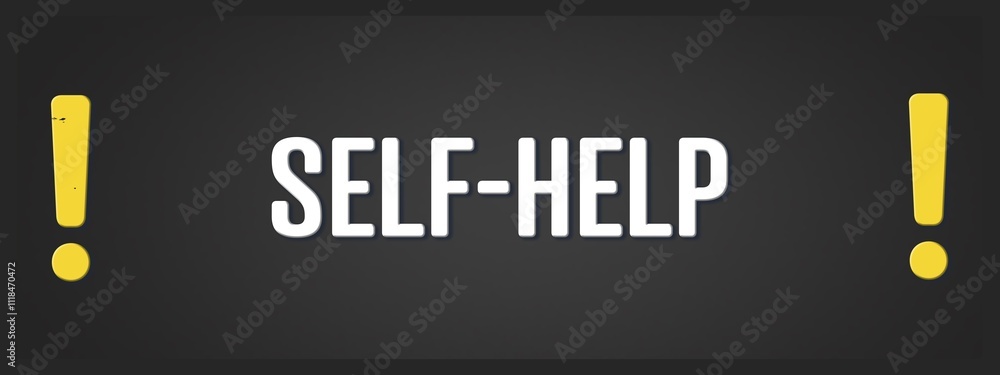Fototapeta premium Self-Help. A blackboard with white text. Illustration with grunge text style.