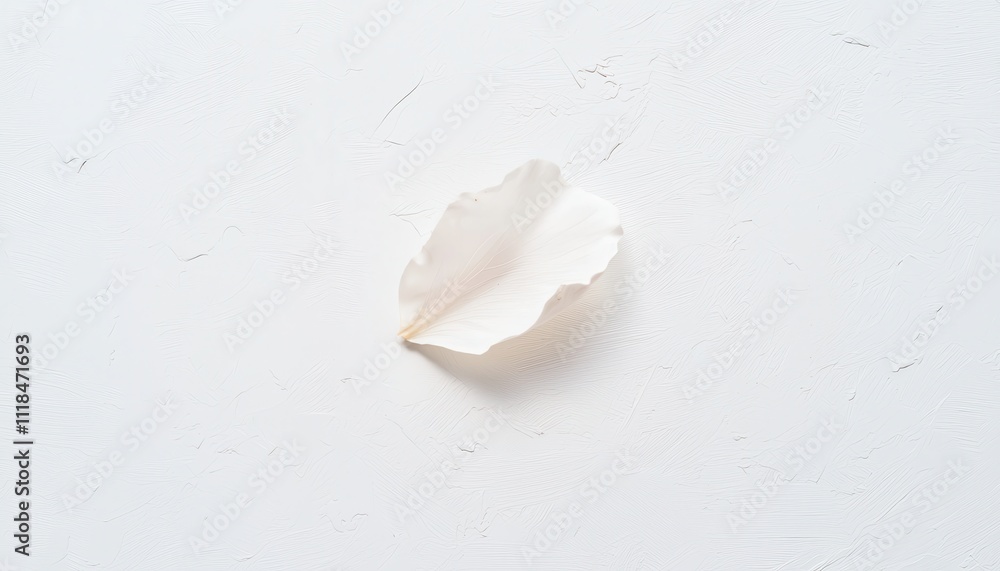 Single Large White Flower Petal on a Minimalistic White Surface for Elegant and Serene Aesthetic Single Large White Flower Petal on a Minimalistic White Surface for Elegant and Serene Aesthetic