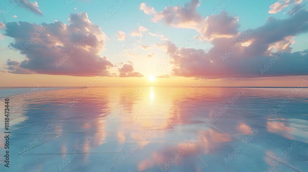 Obraz premium Sunset Reflection on Water Background