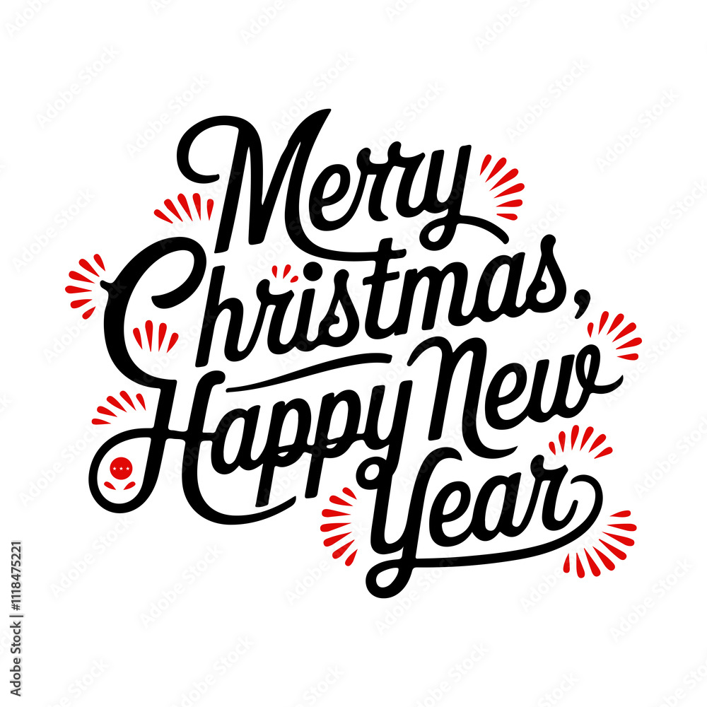 Merry Christmas and Happy new year vector typography design. Xmas greeting card Invitation script calligraphy. Merry Christmas and Happy new year vector typography design. Xmas greeting card Invitation script calligraphy.