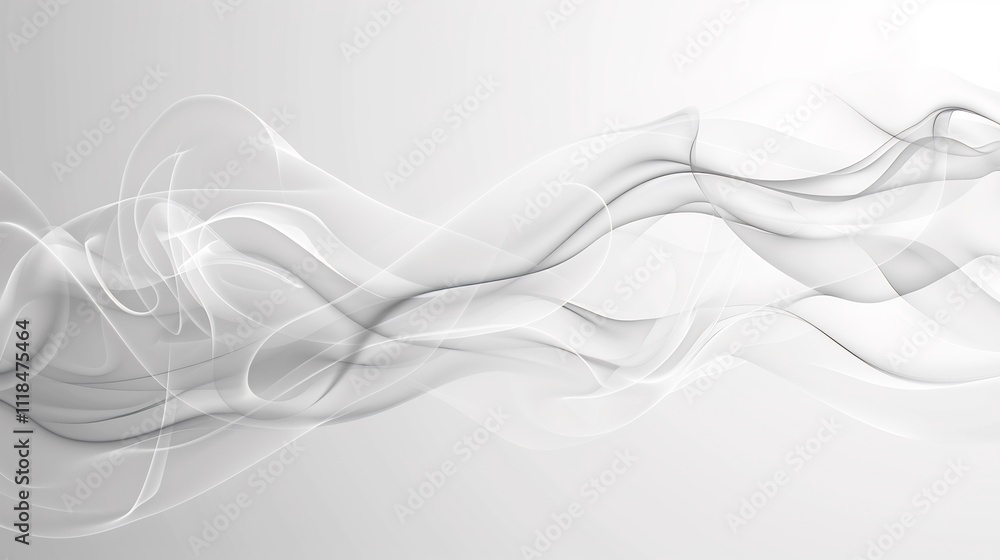 Fototapeta premium Abstract Grey Waves: A Serene Digital Artwork