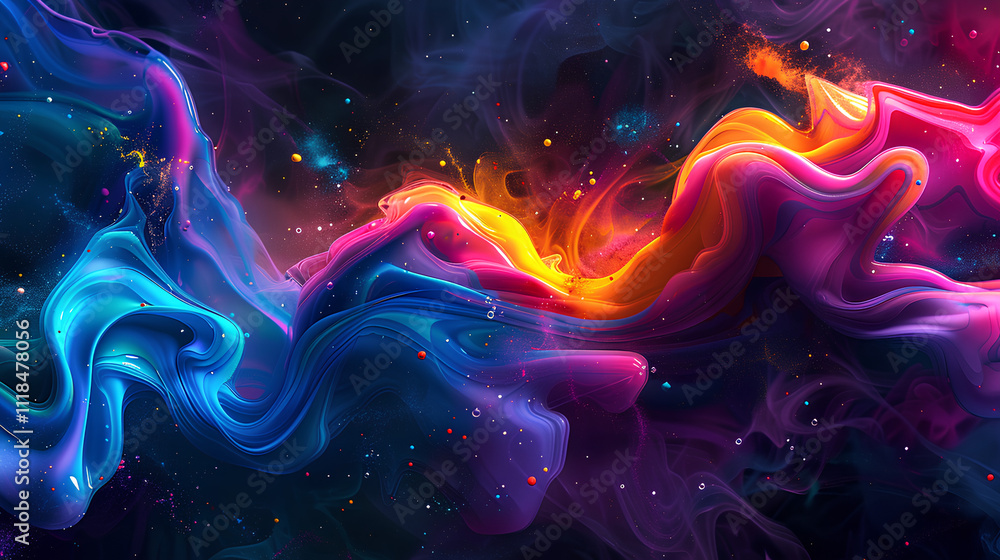 Fototapeta premium colored liquid on black background