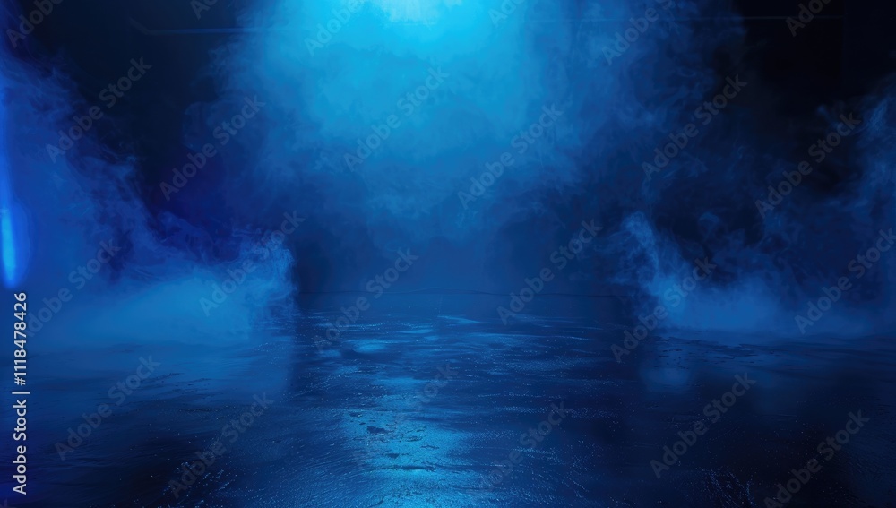 custom made wallpaper toronto digitalEmpty Dark Stage with Orange Mist Fog Smoke - Platform Showcasing Artistic Work Product