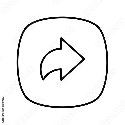 redo line icon with white background vector stock illustration