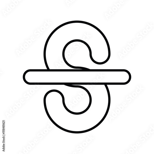 strike line icon with white background vector stock illustration