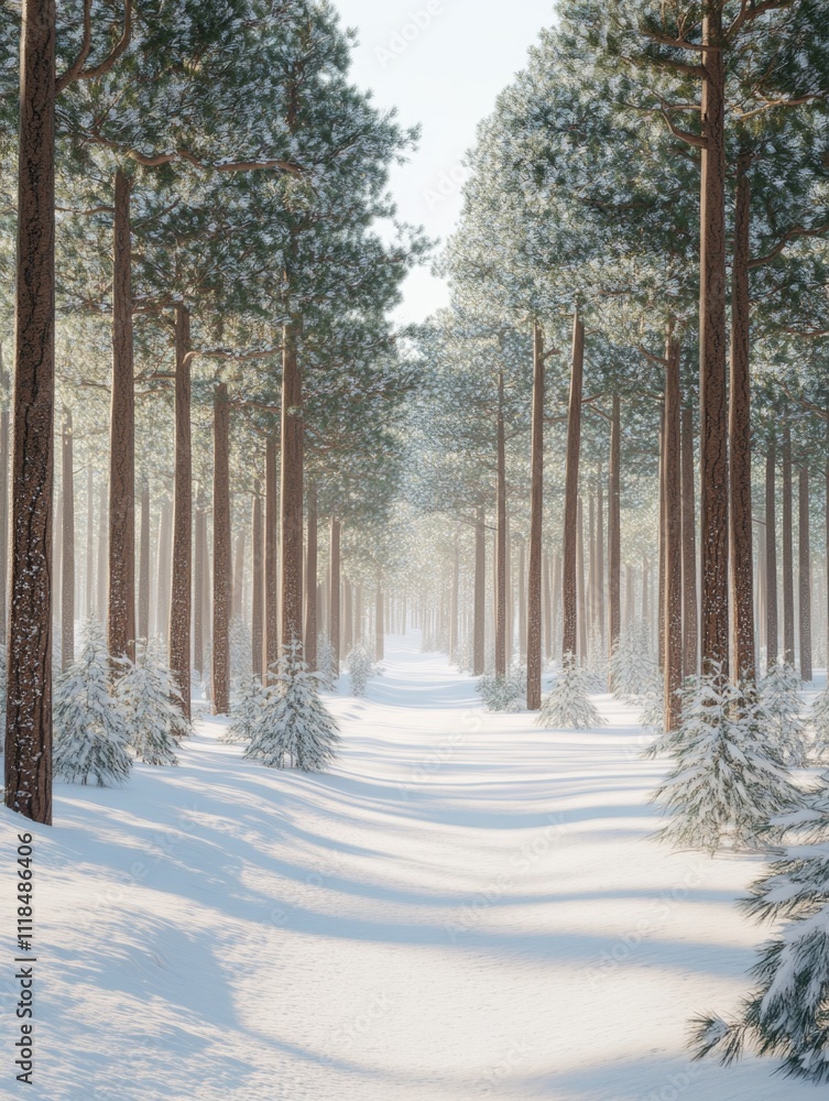 Snowy woodland trail Snowy woodland trail
