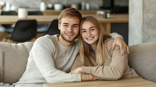 Happy Couple Relaxing at Home